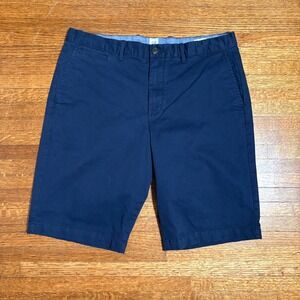 GAP Men's Chino Shorts 34 Navy Blue‎ Classic Cotton Flat Front Casual Summer